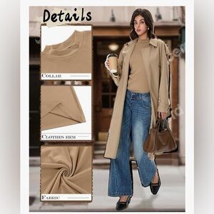 NWT Ficerd Mock Turtleneck, Mocha, Small